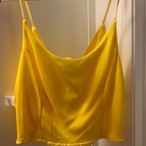 Yellow Tank Top With Crisscrossing Tie